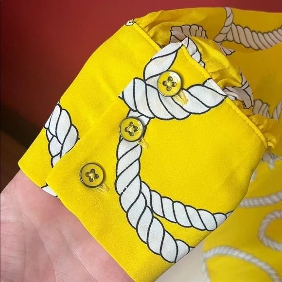 Like new CAbi Yellow Nautical Print Blouse - Picture 4 of 16